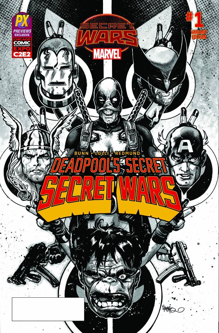 Deadpool's Secret Secret Wars # 1 (Marvel Comics 2015) C2E2 PX Inked Variant