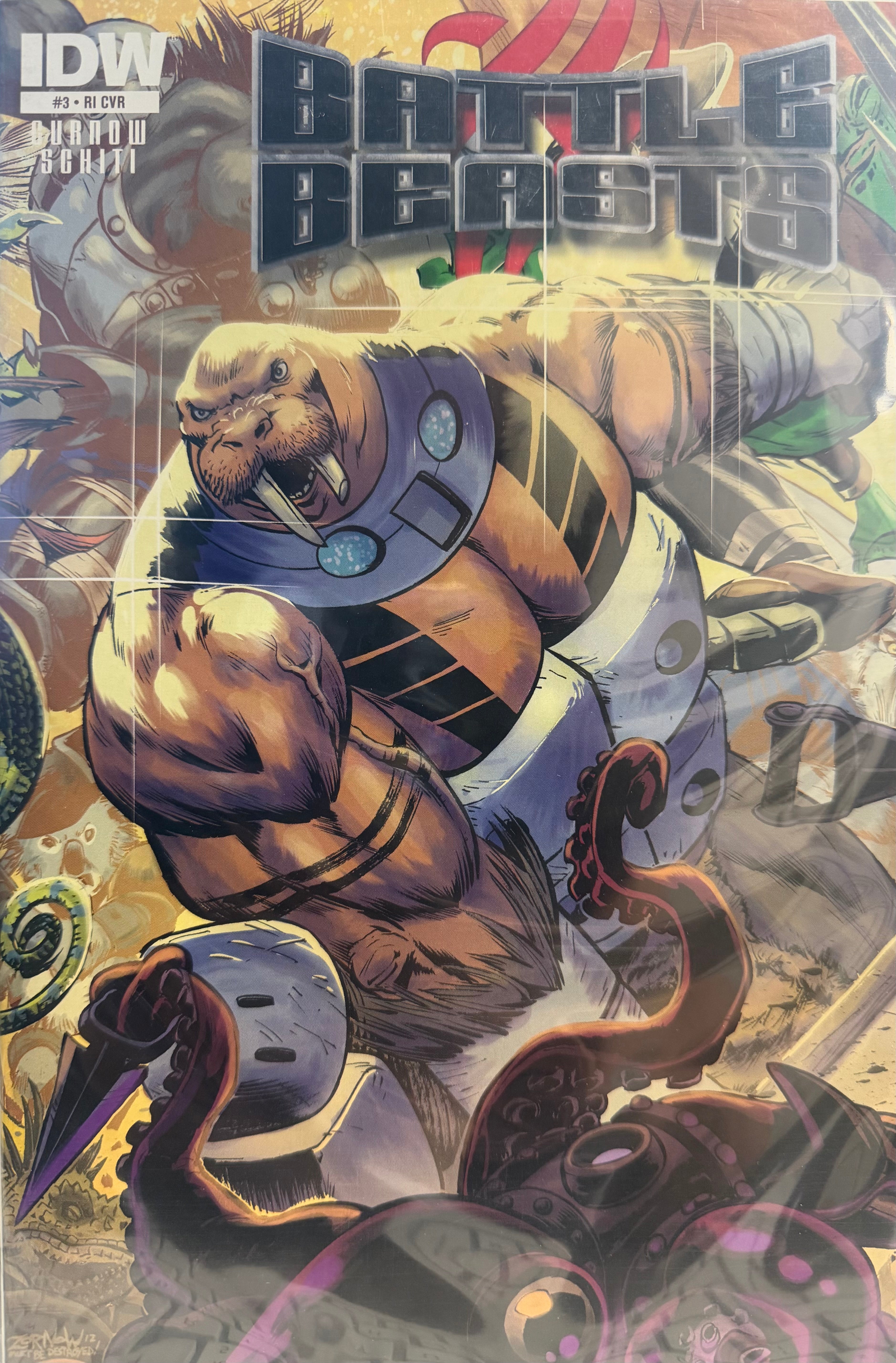 Battle Beasts # 3 - RI CVR - Variant Cover (IDW Comics 2012)